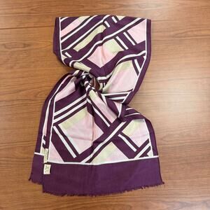 Vintage Lord & Taylor Scarf 100% Pure Silk Made in West Germany Geometric Design